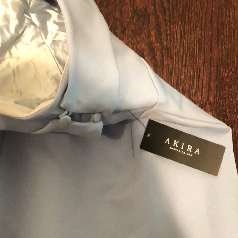 NEW Akira Dusty Blue One Shoulder Midiw/Slit Dress - Picture 4 of 8